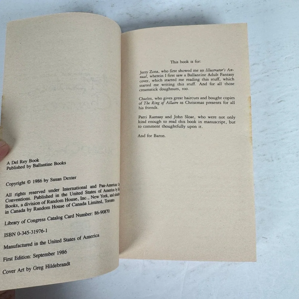 The Mountains of Channadran Susan Dexter 1986 First Edition Fantasy‎ Del Rey
